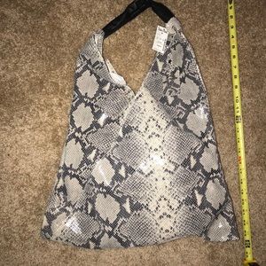 Persaman New York Leather Snake Print Tote NWT